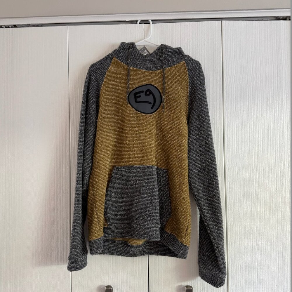 E9 Bolla 2.3 Mens Wool Blend Hoodie | Size Medium | Color: Grey & Yellow